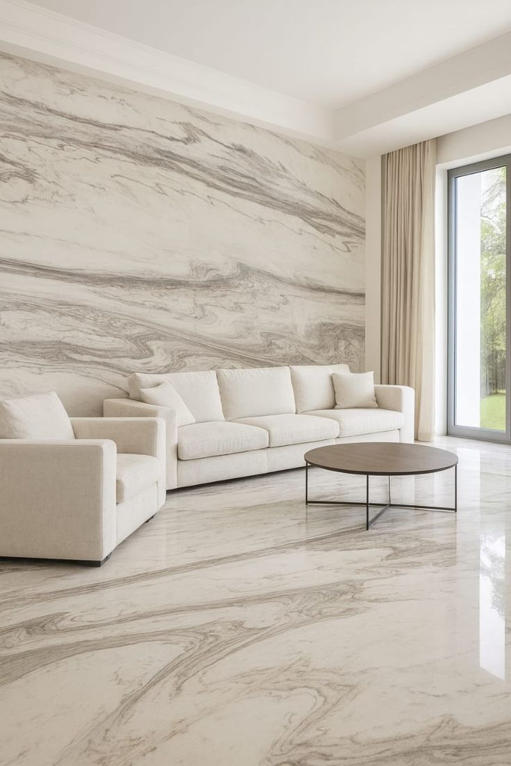 Gạch lát nền vân đá marble trắng Volakas