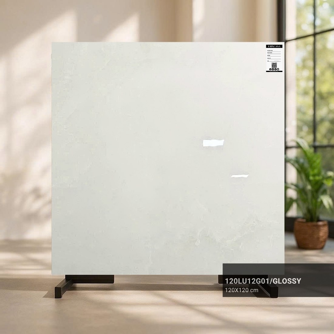 Gạch lát nền 1200x1200 màu kem vân đá