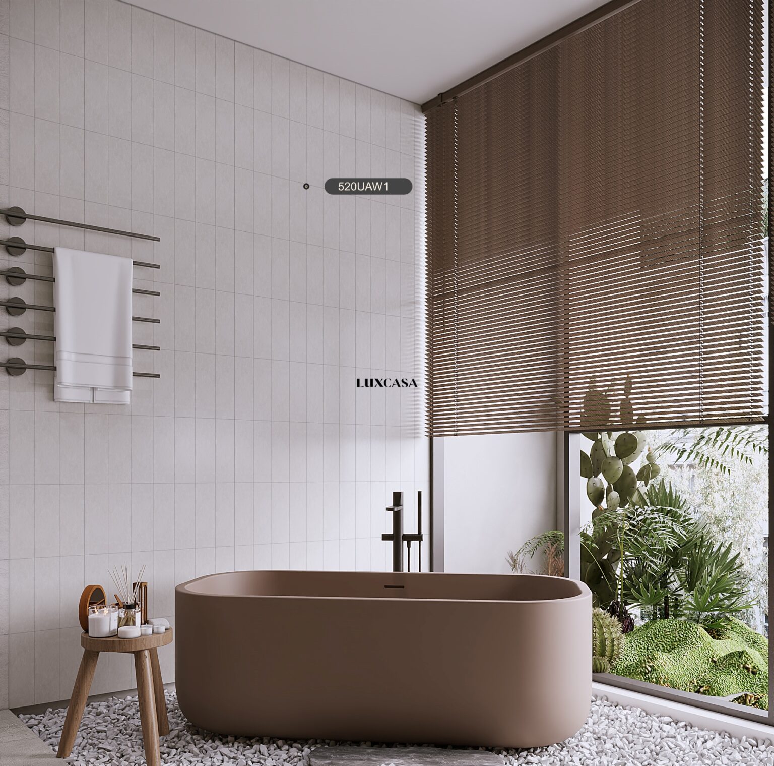 Gạch thẻ ốp dọc cho nhà tắm hiện đại