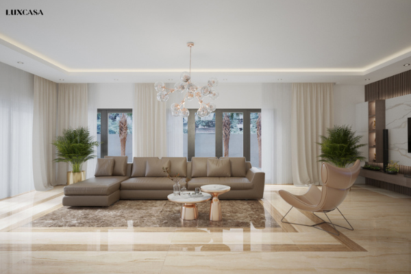 Hình thức phối màu ốp gạch giả đá