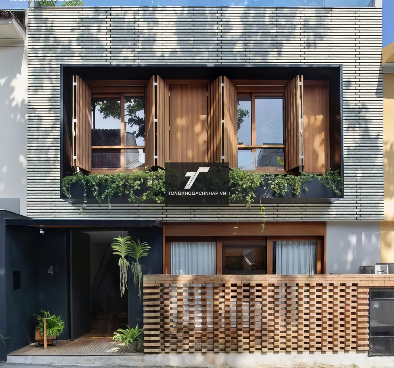 Mẫu gạch thẻ ốp mặt tiền HBK