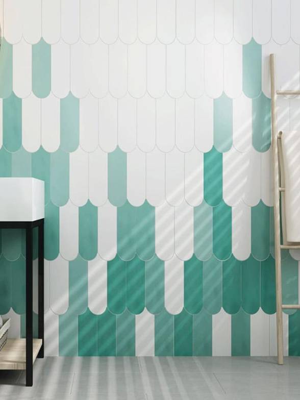 Gạch mosaic lông vũ M9300 (màu trắng)