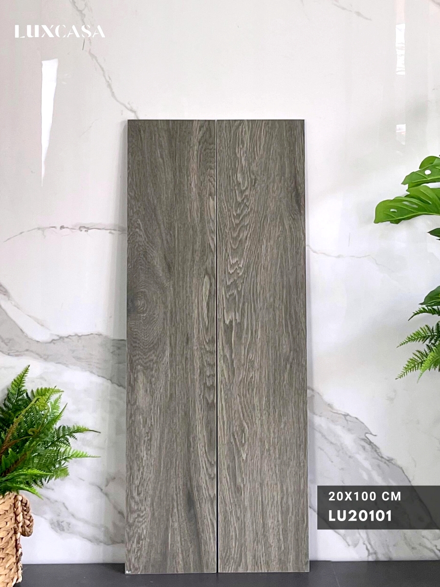 Gạch giả vân gỗ màu xám LU20101