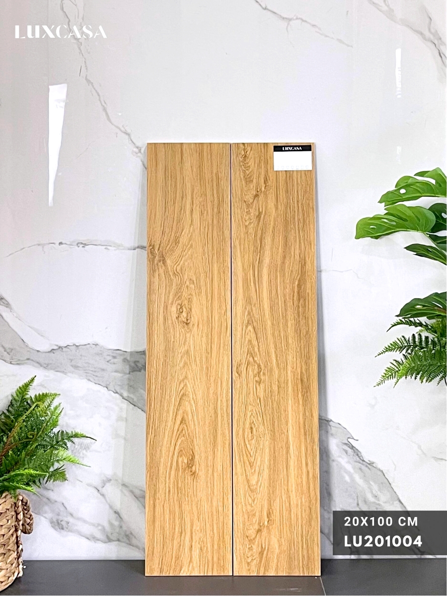 Mẫu gạch giả gỗ lát ngoài trời xương đá porcelain LU201004