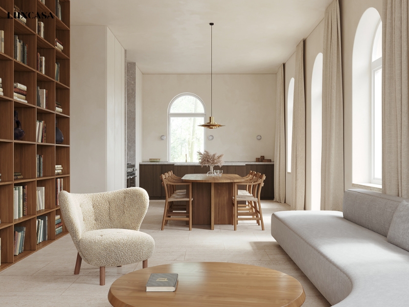 Lát nền phòng khách theo phong cách scandinavian