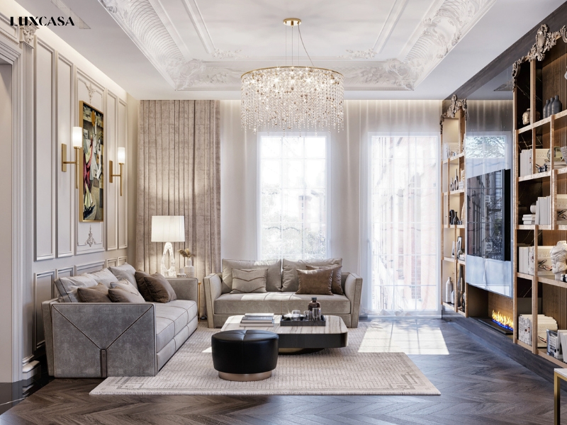 Xu hướng gạch lát phòng khách theo phong cách cổ điển