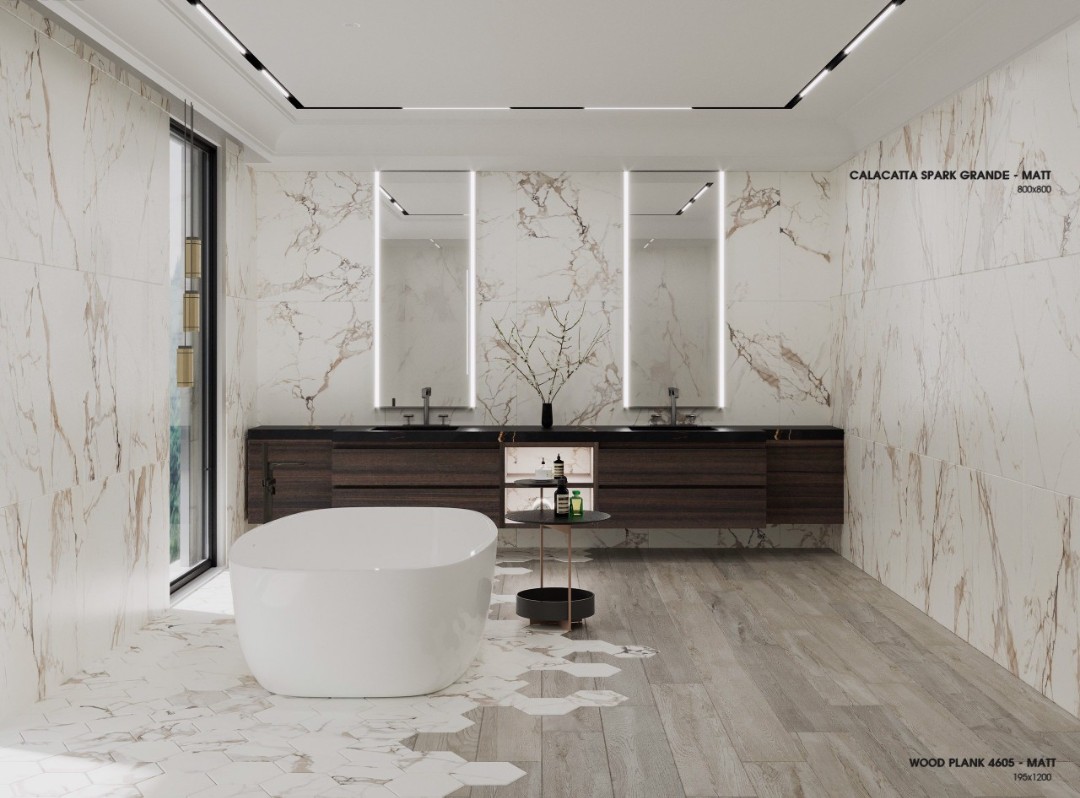 Gạch lát nền giả gỗ 195x1200 LUWOOD PLANK 4605