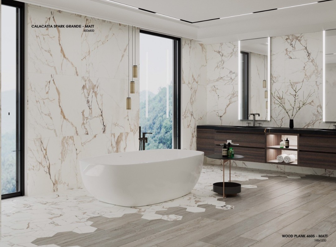 Gạch lát nền giả gỗ 195x1200 LUWOOD PLANK 4605