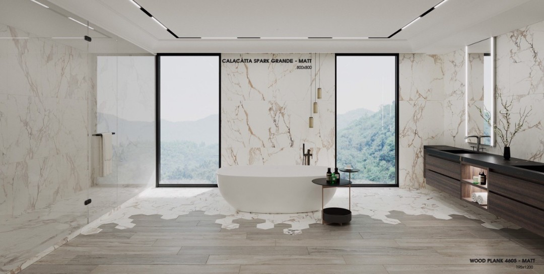 Gạch lát nền giả gỗ 195x1200 LUWOOD PLANK 4605