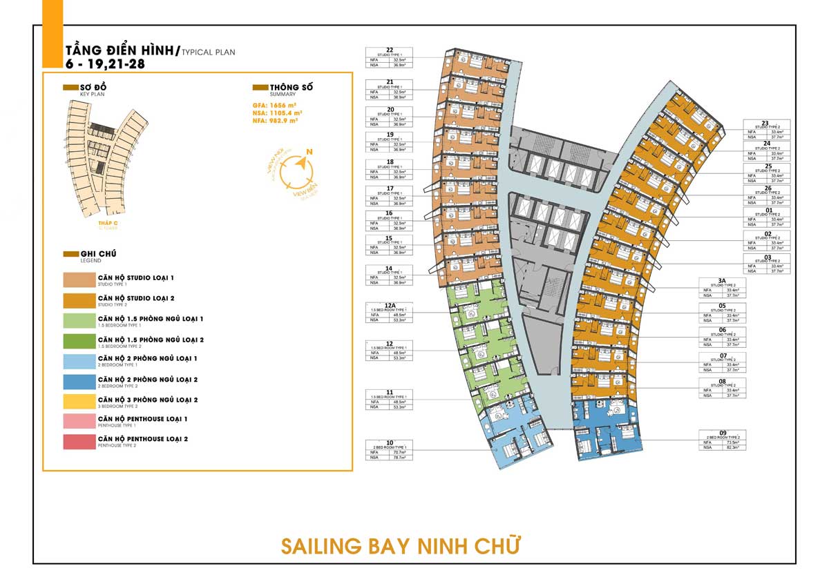 Mặt bằng dự án Sailing Bay