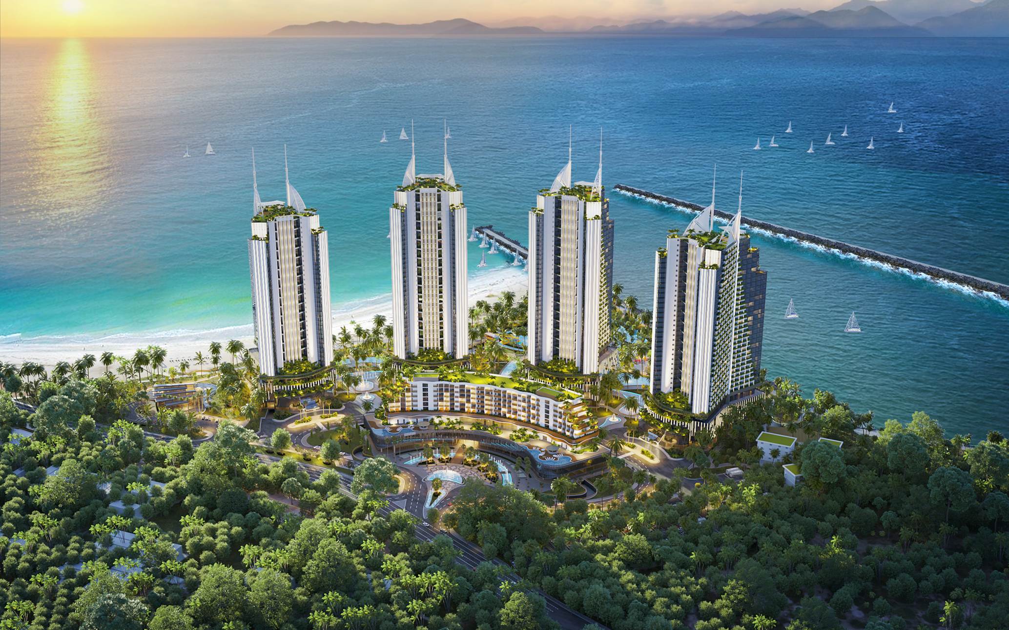 Phối cảnh từ biển nhìn vào Sailing Bay