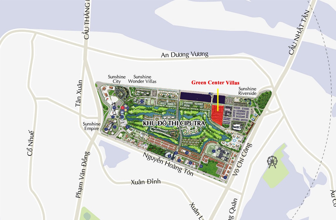 Vị trí dự án Green Center Villas