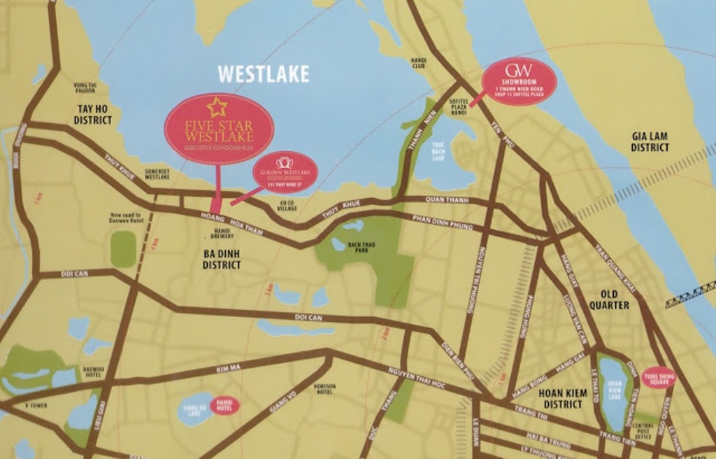 Vị trí dự án Five Star West Lake Hà Nội