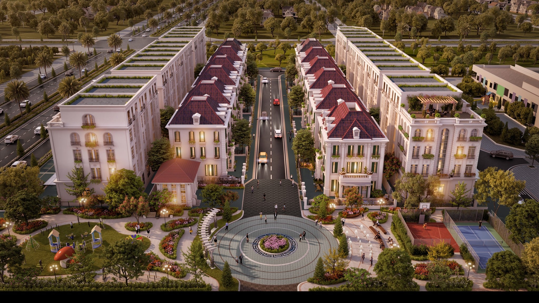 Phối cảnh phân khu Đông Dương - Avenue Garden