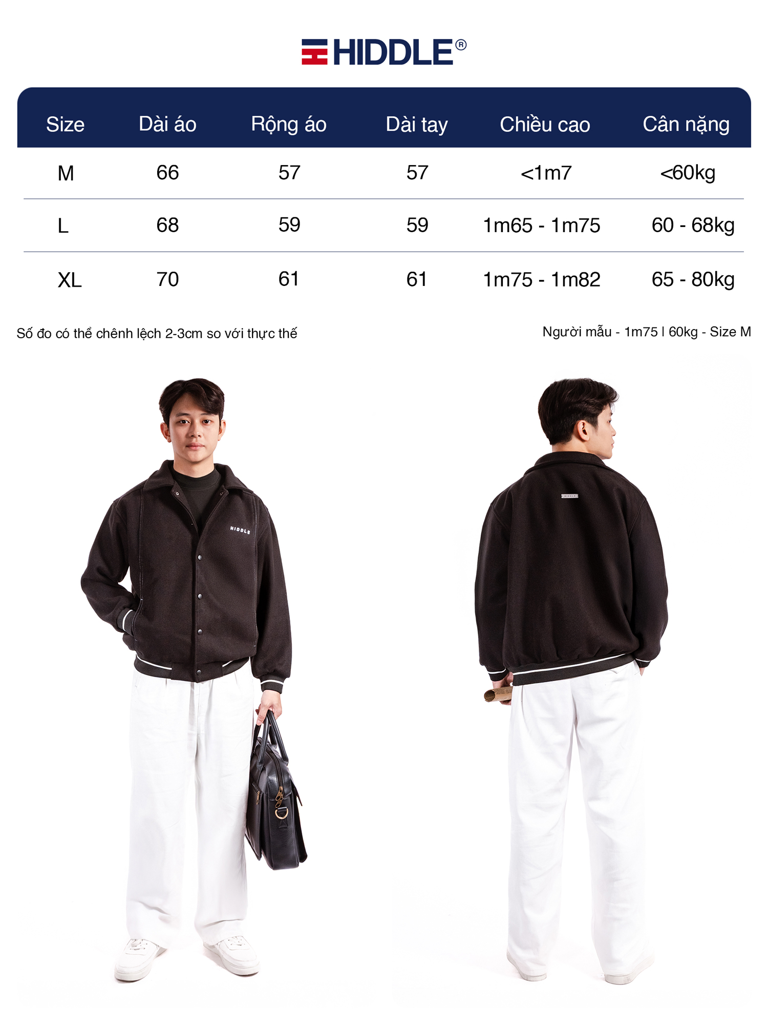áo dạ nam cao cấp Hiddle