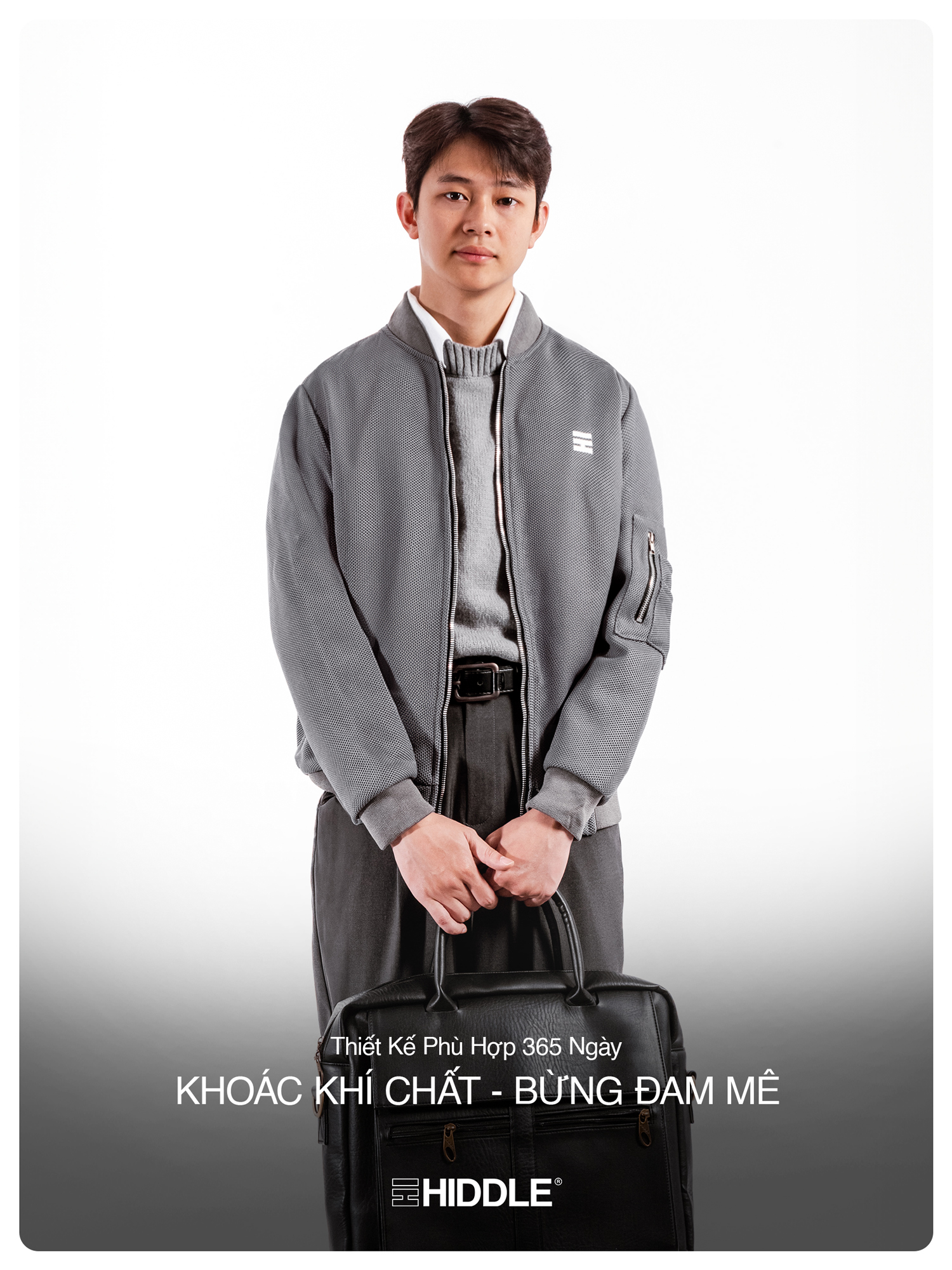 Áo khoác bomber basic nam cao cấp Hiddle H12-AK2