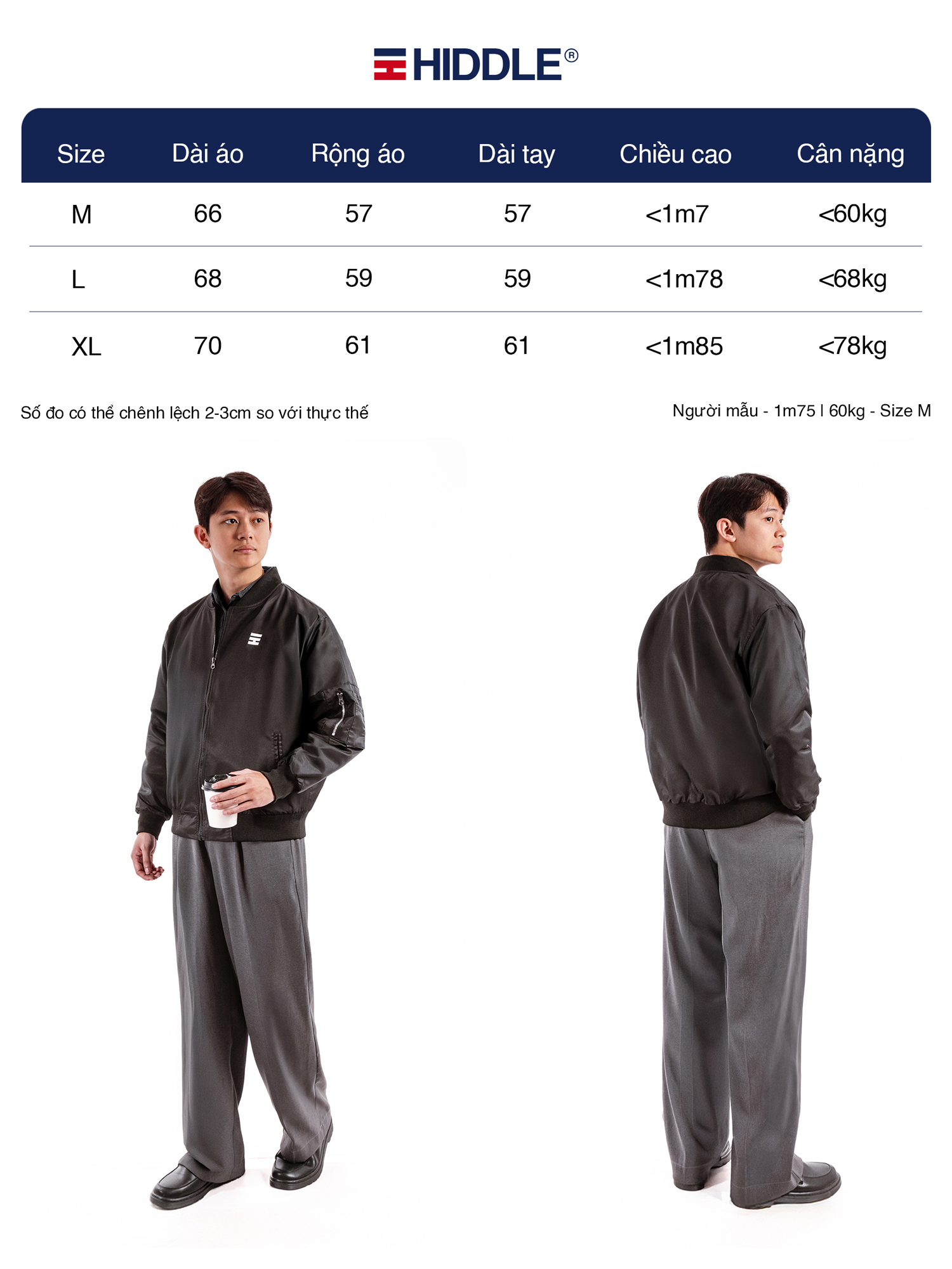 Áo khoác dù bomber Basic Hiddle H11-AK10