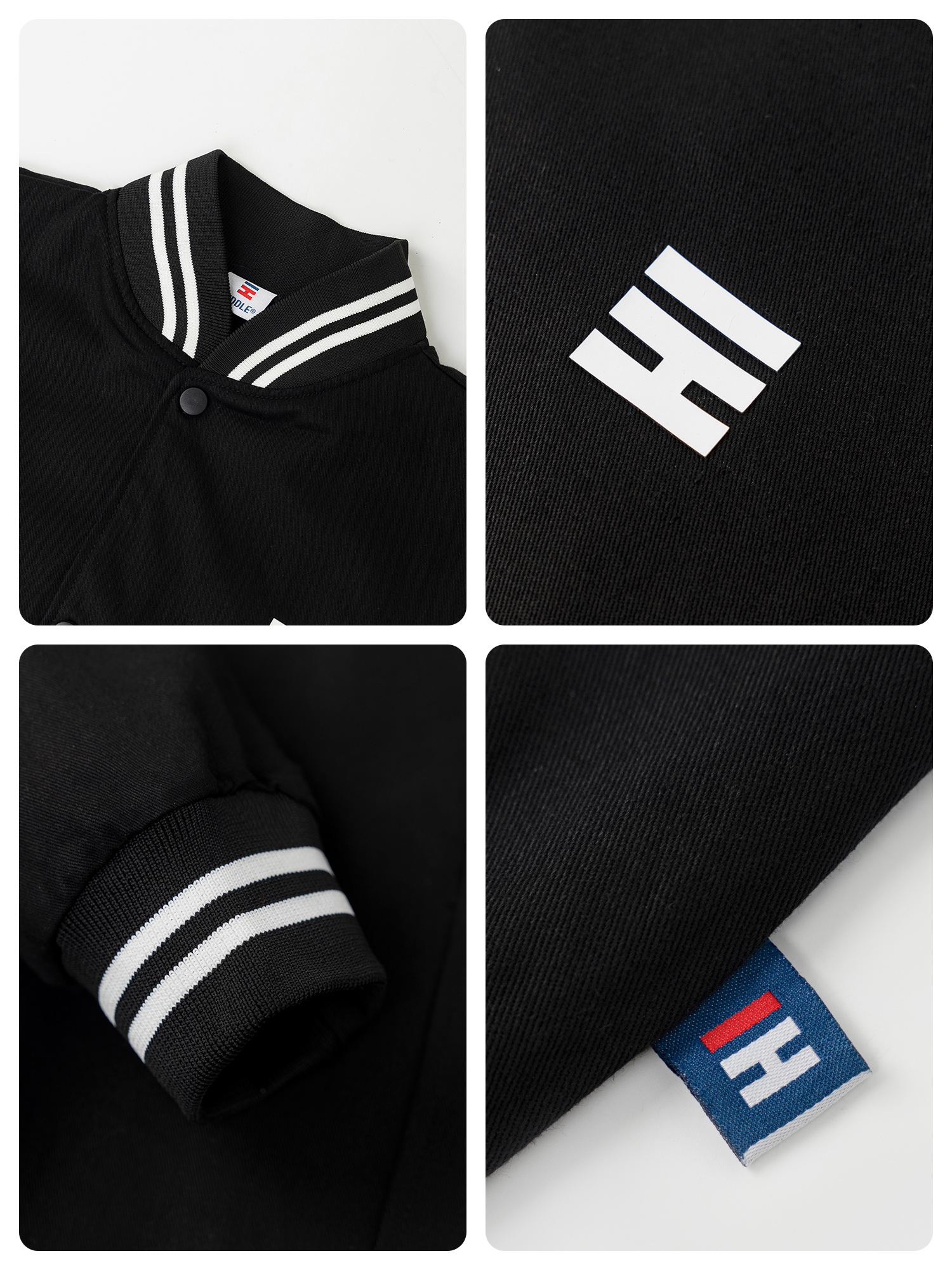 Áo khoác varsity nam phối da Hiddle