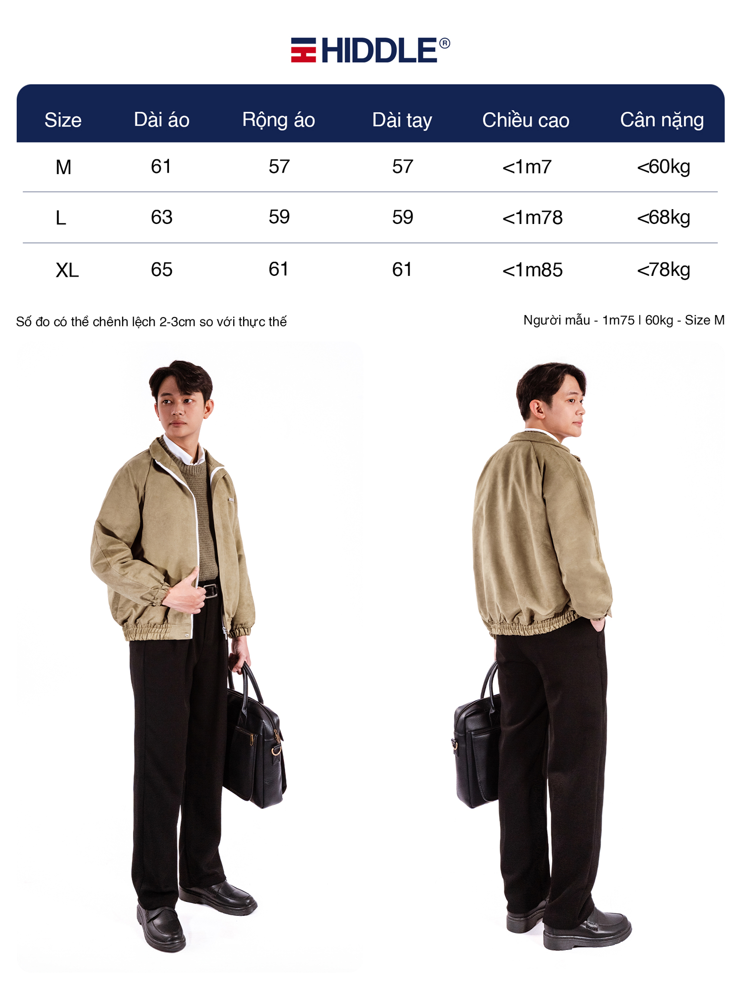 Áo khoác da lộn cổ trụ Hiddle