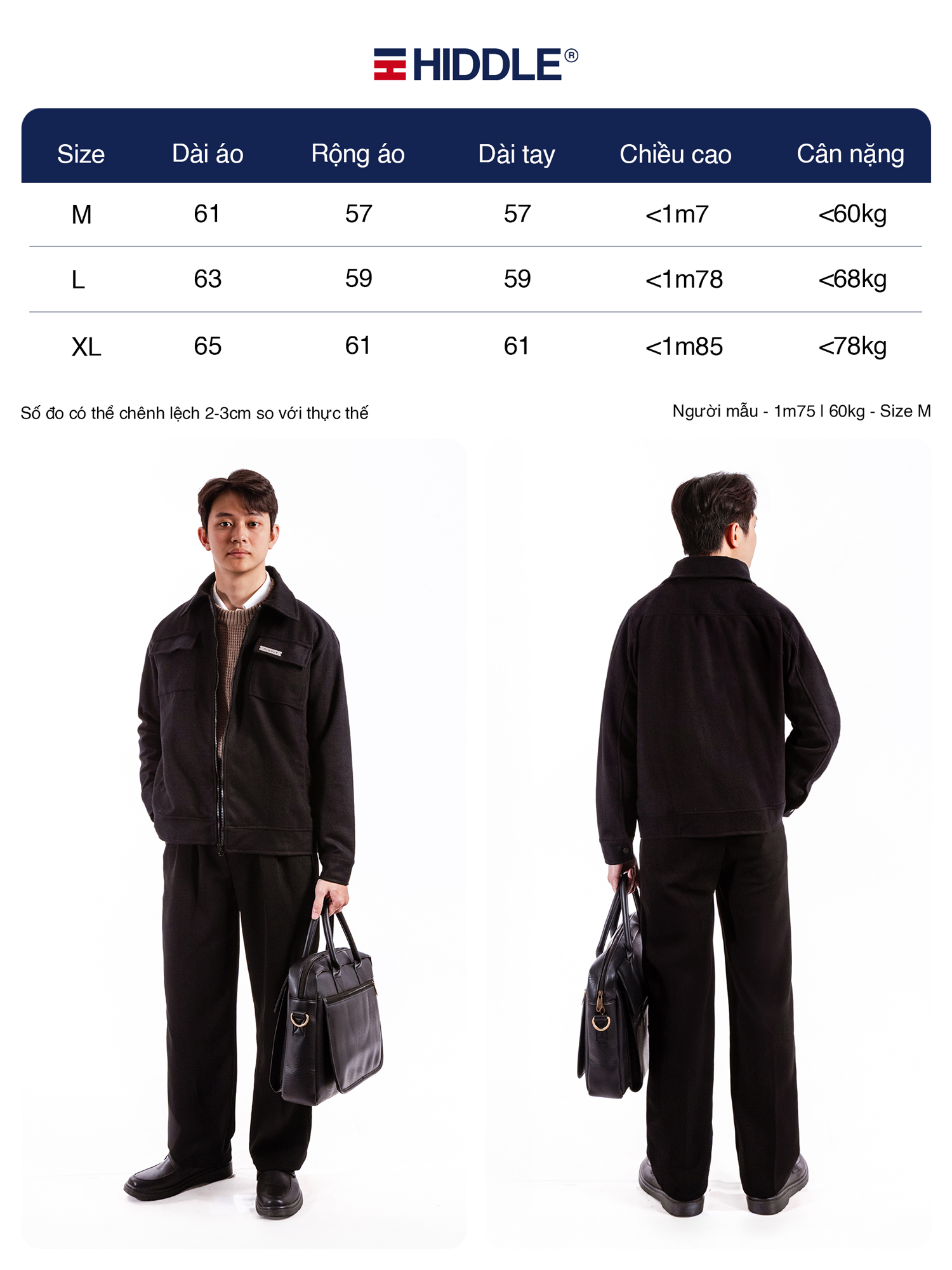 Áo khoác dạ nam hàng hiệu cao cấp H8-AK7