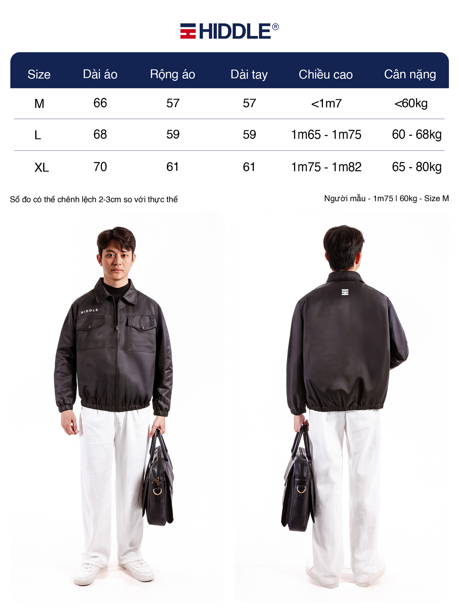 Áo Khoác dù nam túi Hộp Hiddle H11-AK9