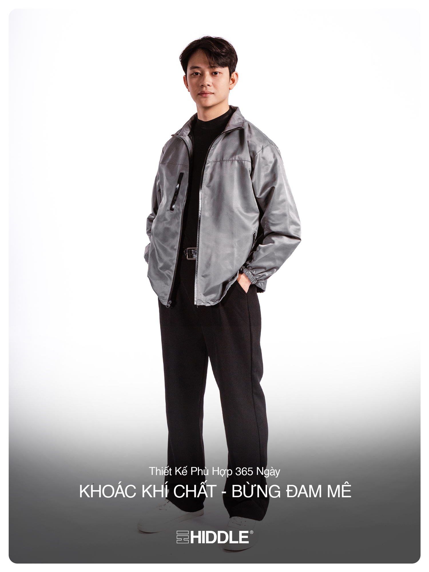 Áo khoác gió nam có mũ Hiddle