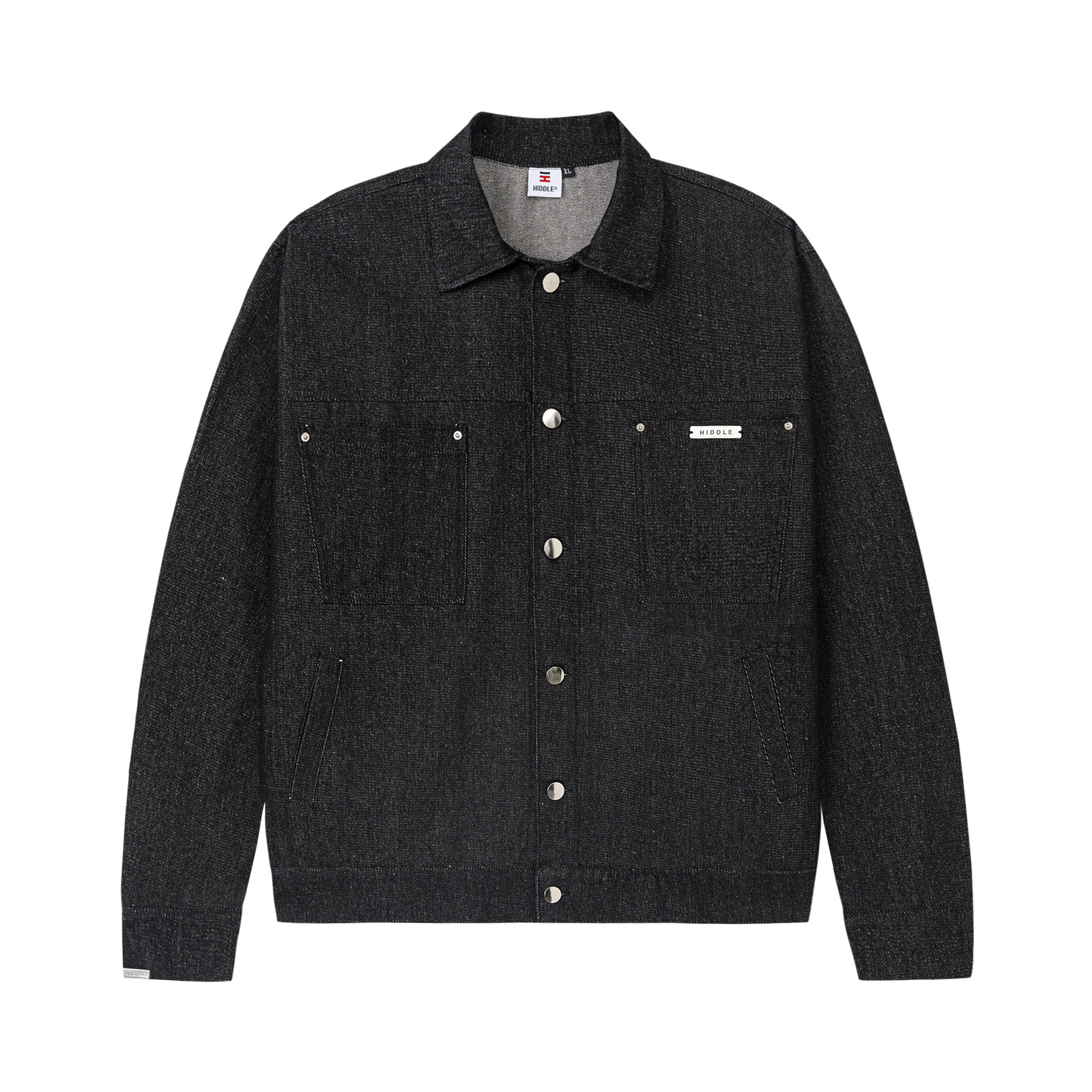 Áo khoác jean cổ bẻ nam tính bốn túi gài nút brand HIDDLE H-AK3