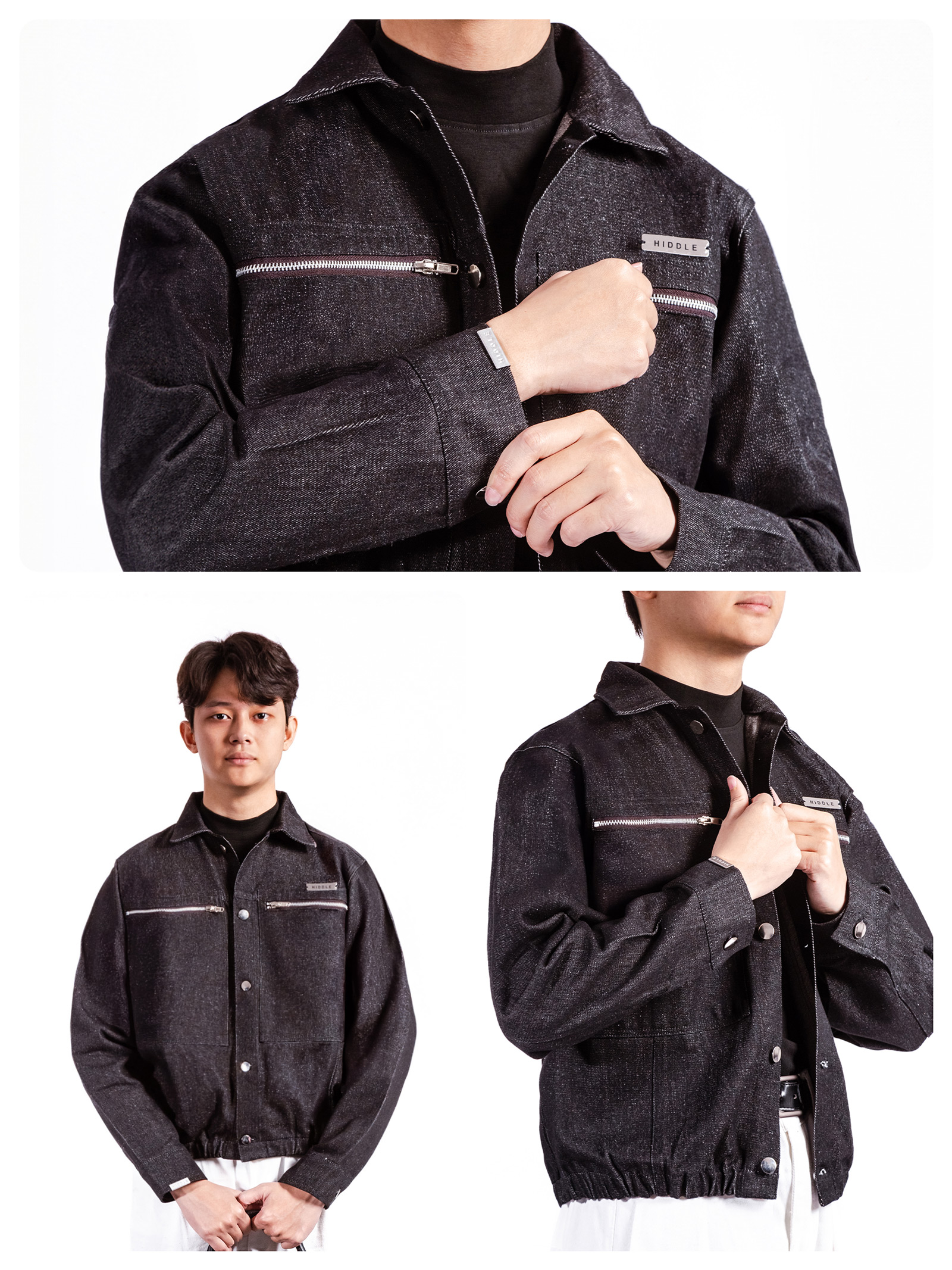Áo khoác jean nam khoá kéo ngực lịch lãm HIDDLE H-AK4V