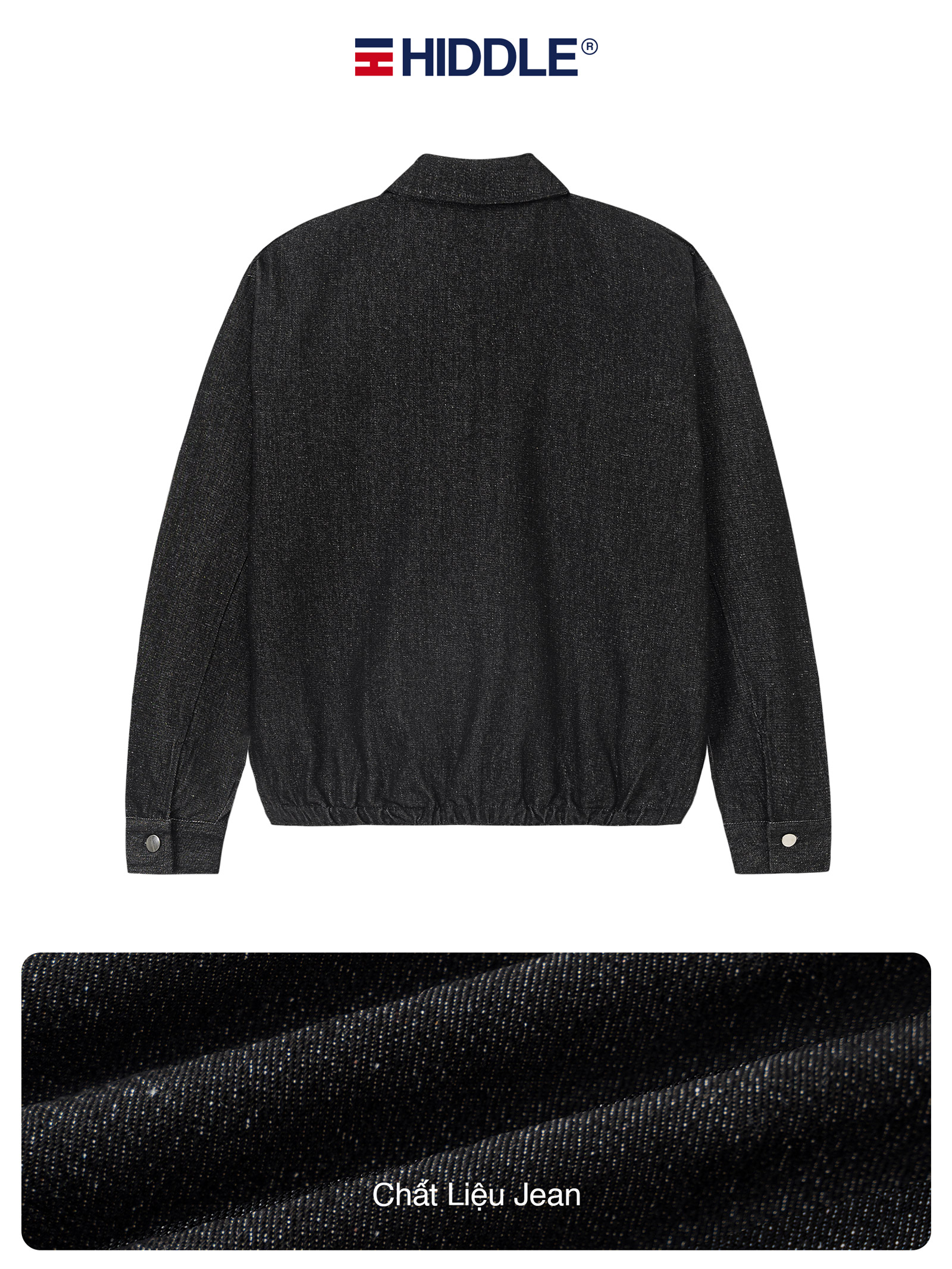 Áo khoác jean nam khoá kéo ngực lịch lãm HIDDLE H-AK4V