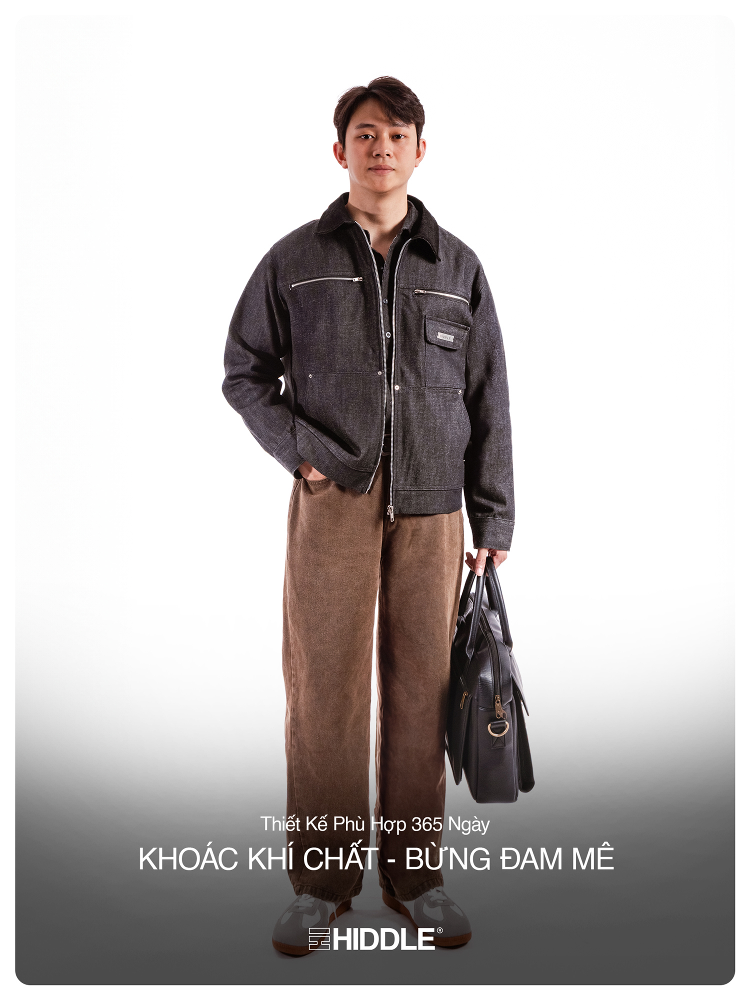 Áo khoác jean nam tính phối cổ ticke Hiddle H-AK7