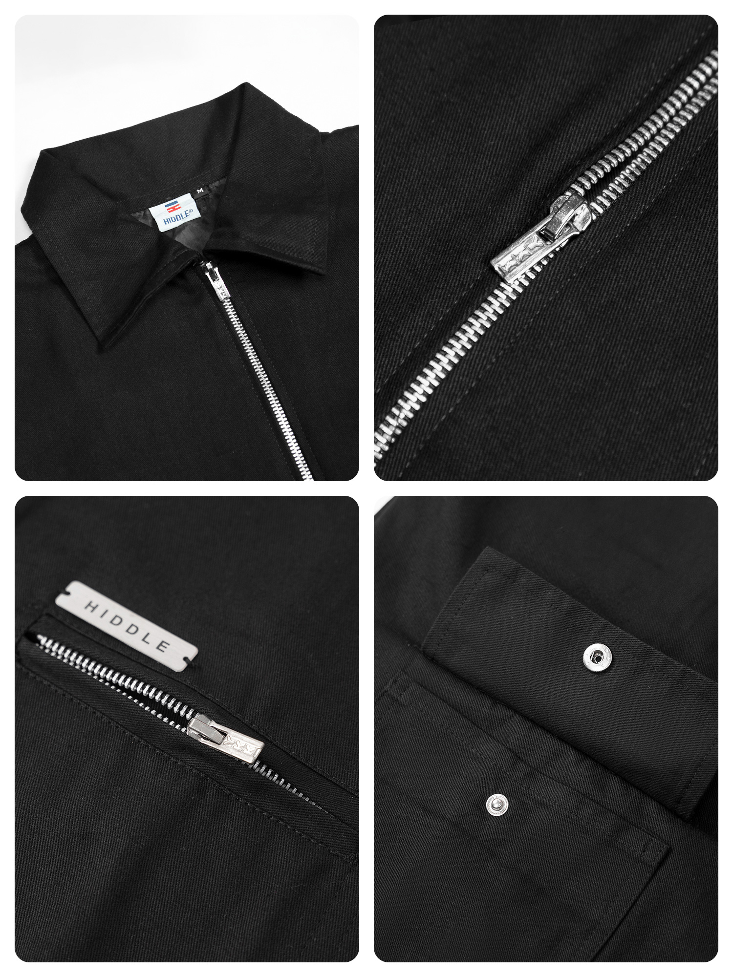 áo khoác kaki nam đen Hiddle