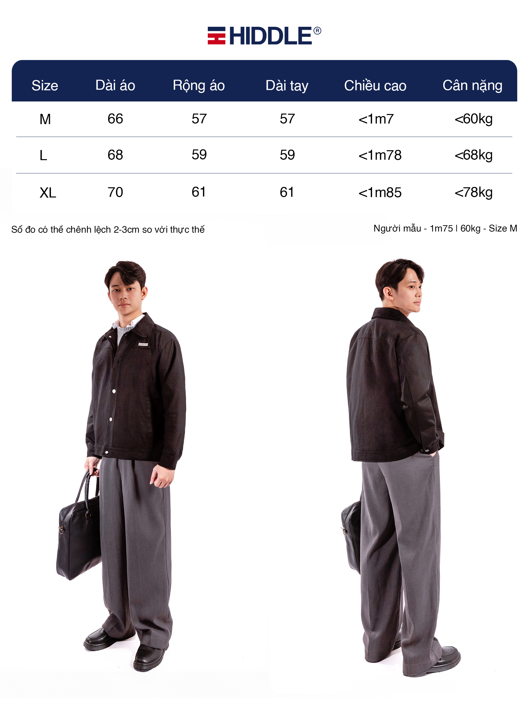 áo khoác nam kaki cao cấp HIDDLE