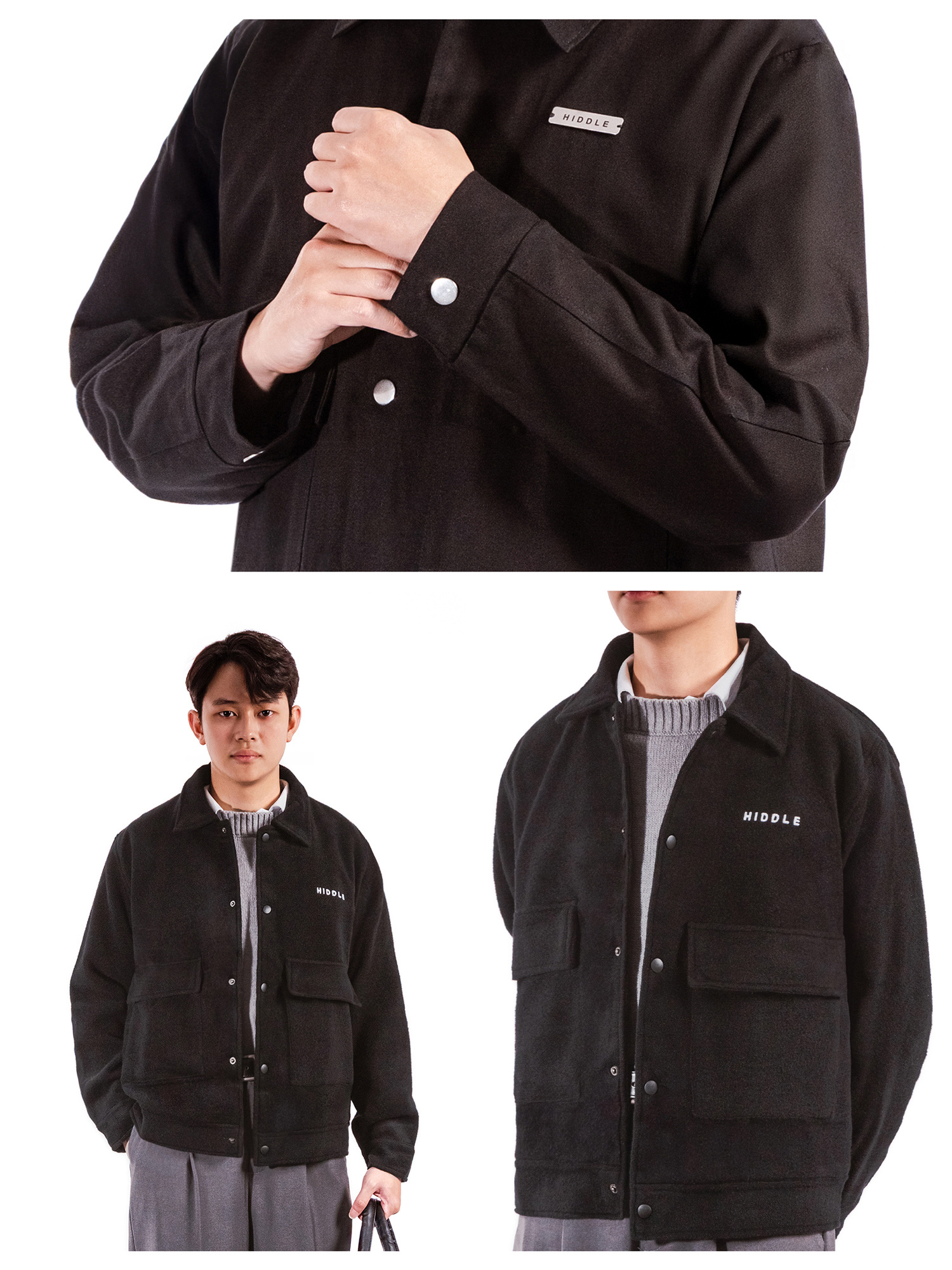 áo khoác nỉ dạ túi hộp Hiddle