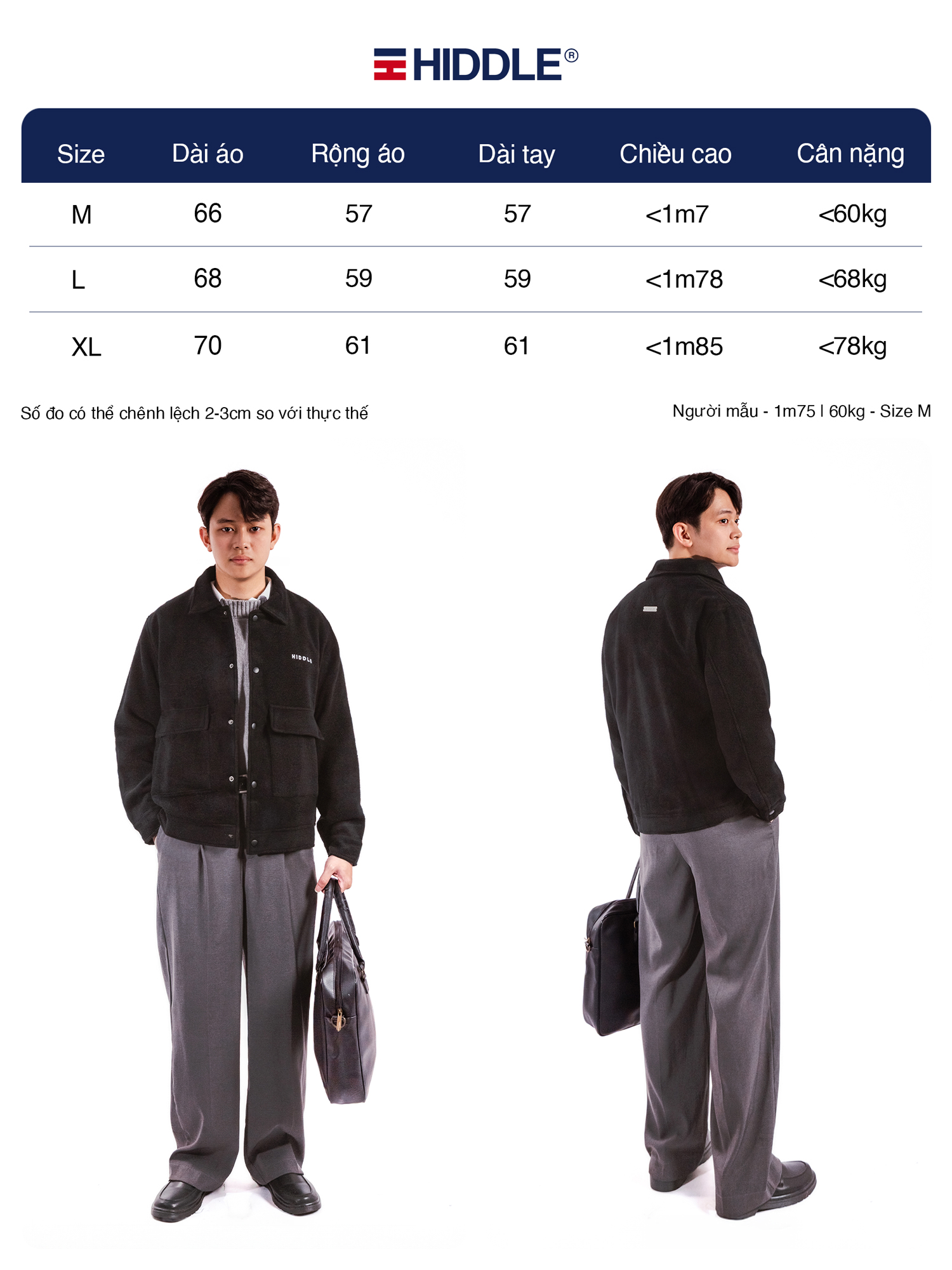 áo khoác kaki nam túi hộp Hiddle