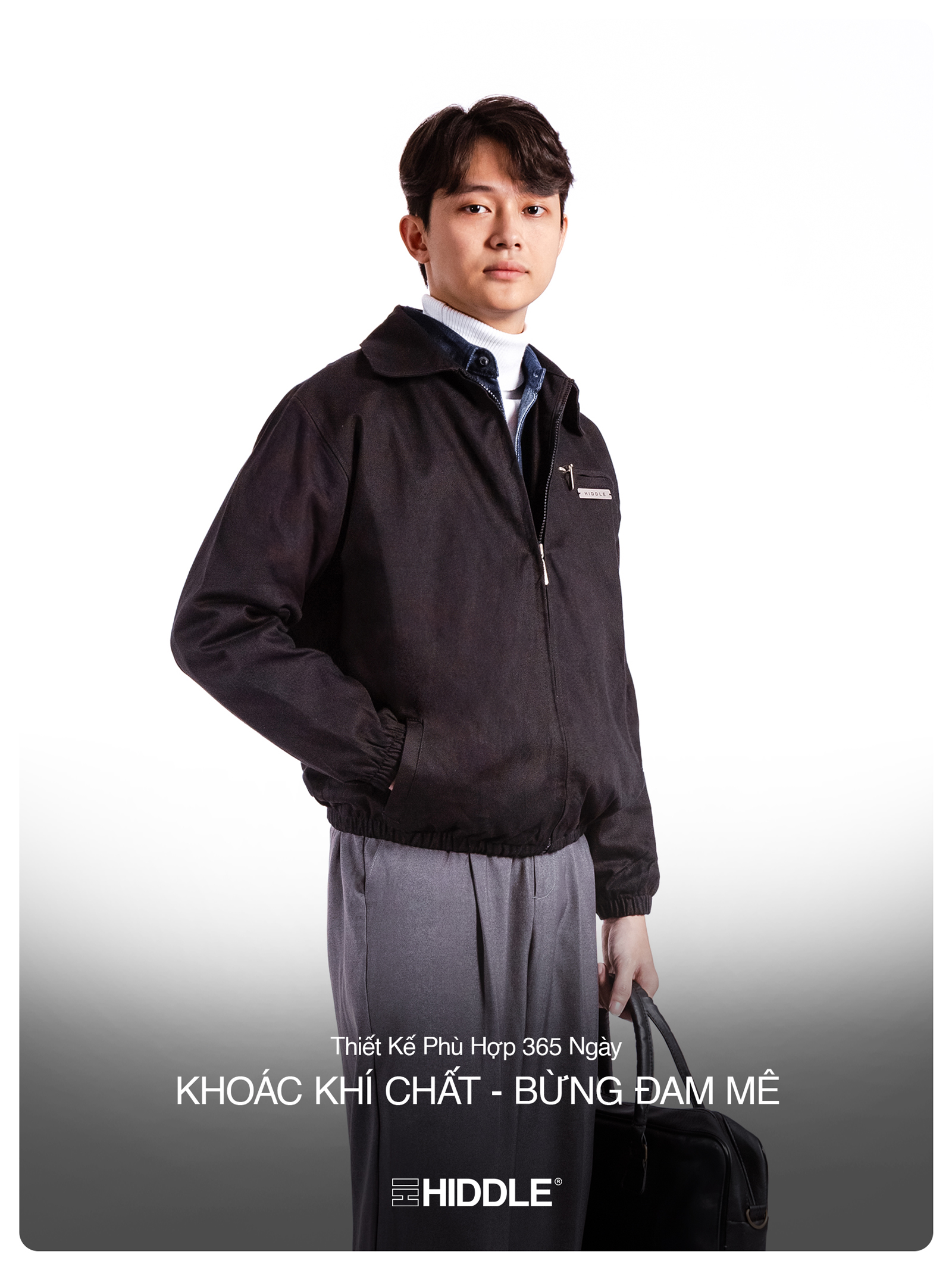 áo khoác nam kaki 2 lớp chính hãng Hiddle