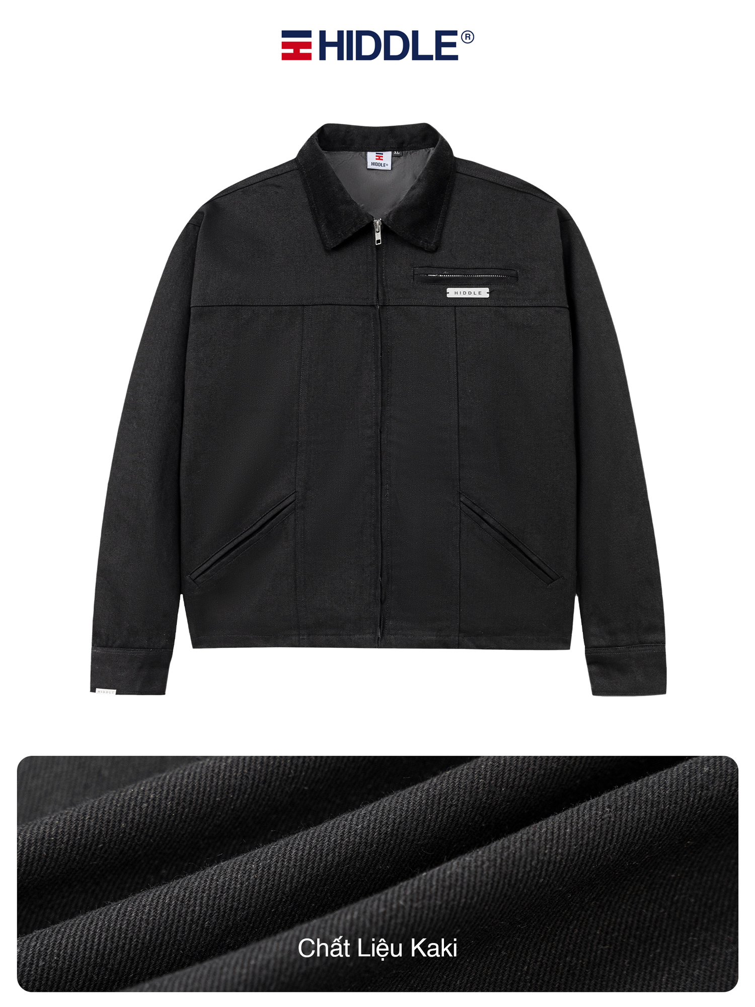 Áo khoác nam kaki phối cổ ticke Hiddle H-AK6