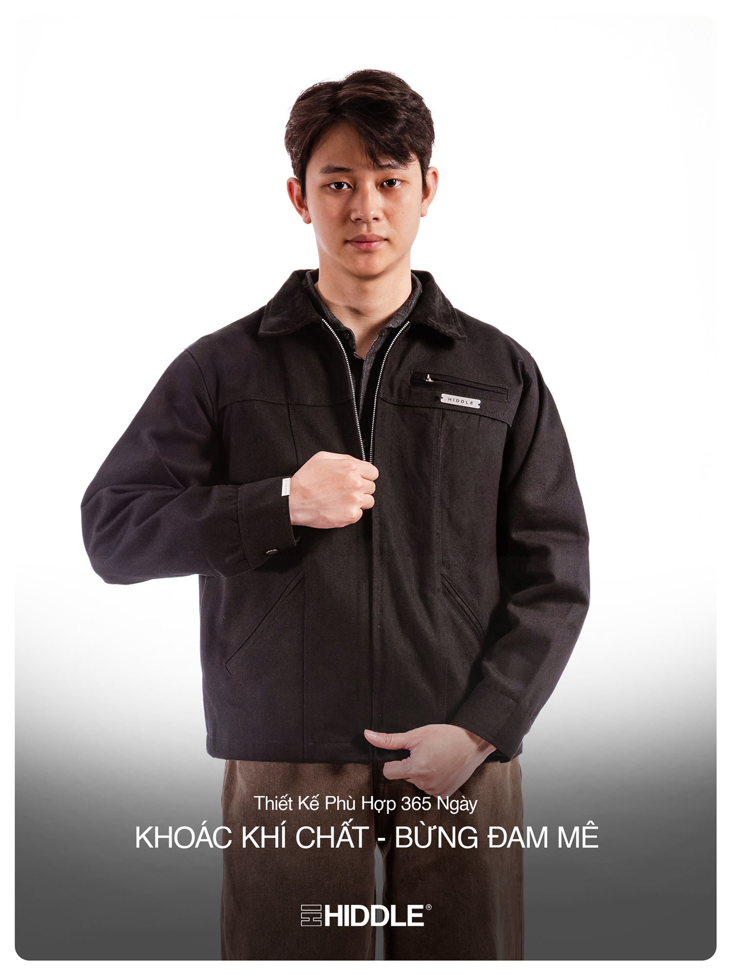 Áo khoác nam kaki phối cổ ticke Hiddle H-AK6