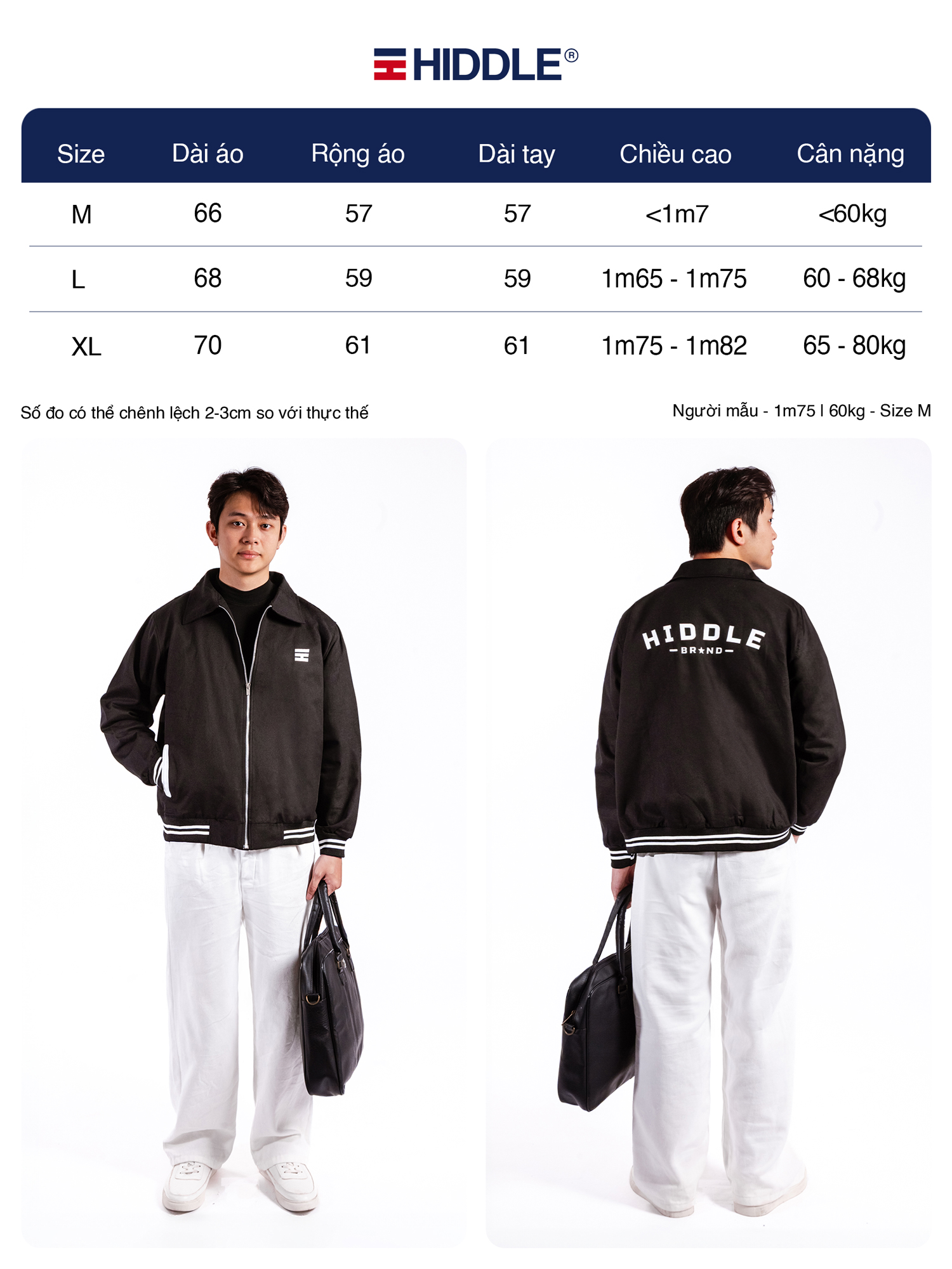 H05-AK5 Áo Khoác Nam Bomber Varsity cổ bẻ