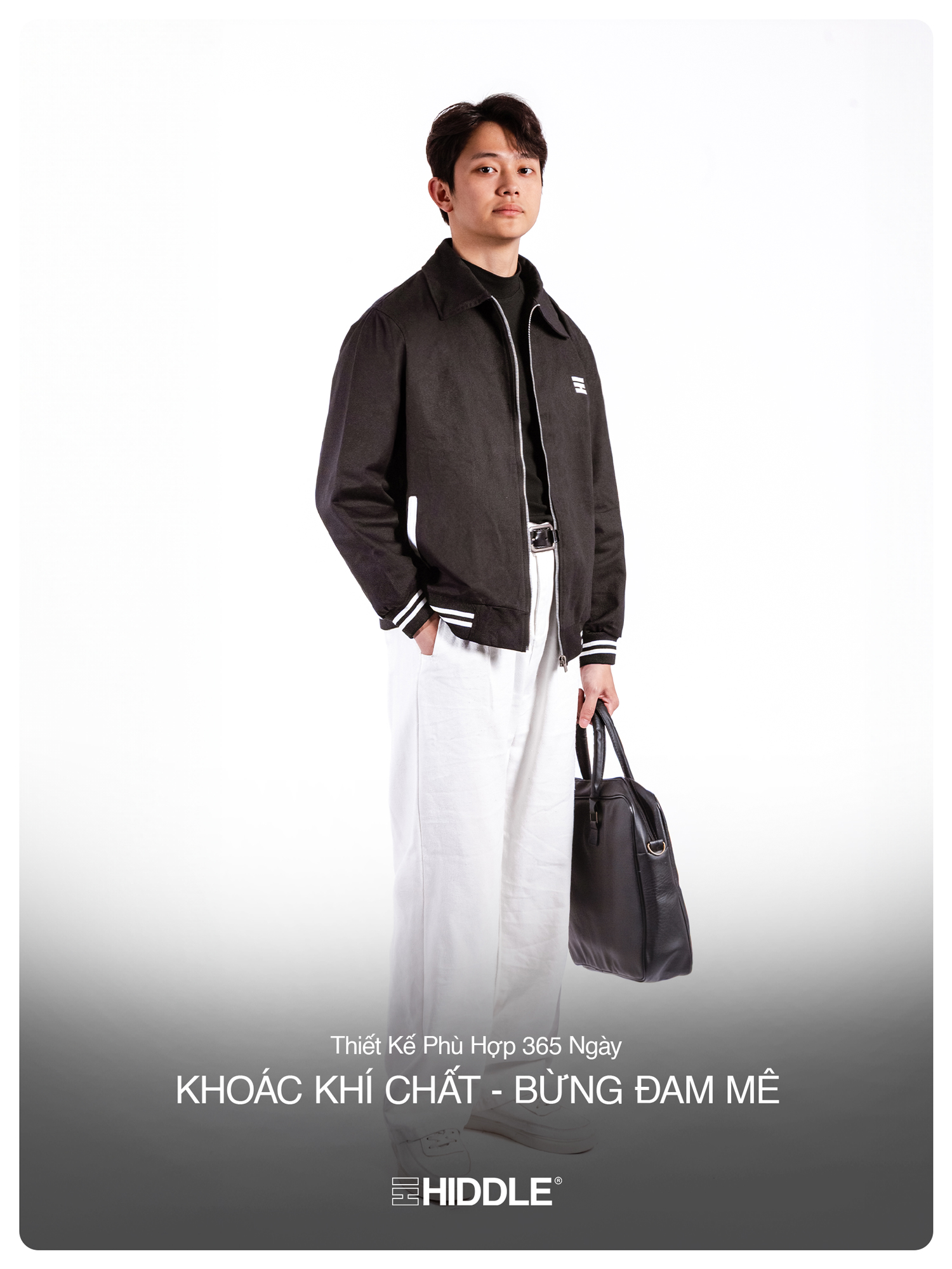 H05-AK5 Áo Khoác Nam Bomber Varsity cổ bẻ