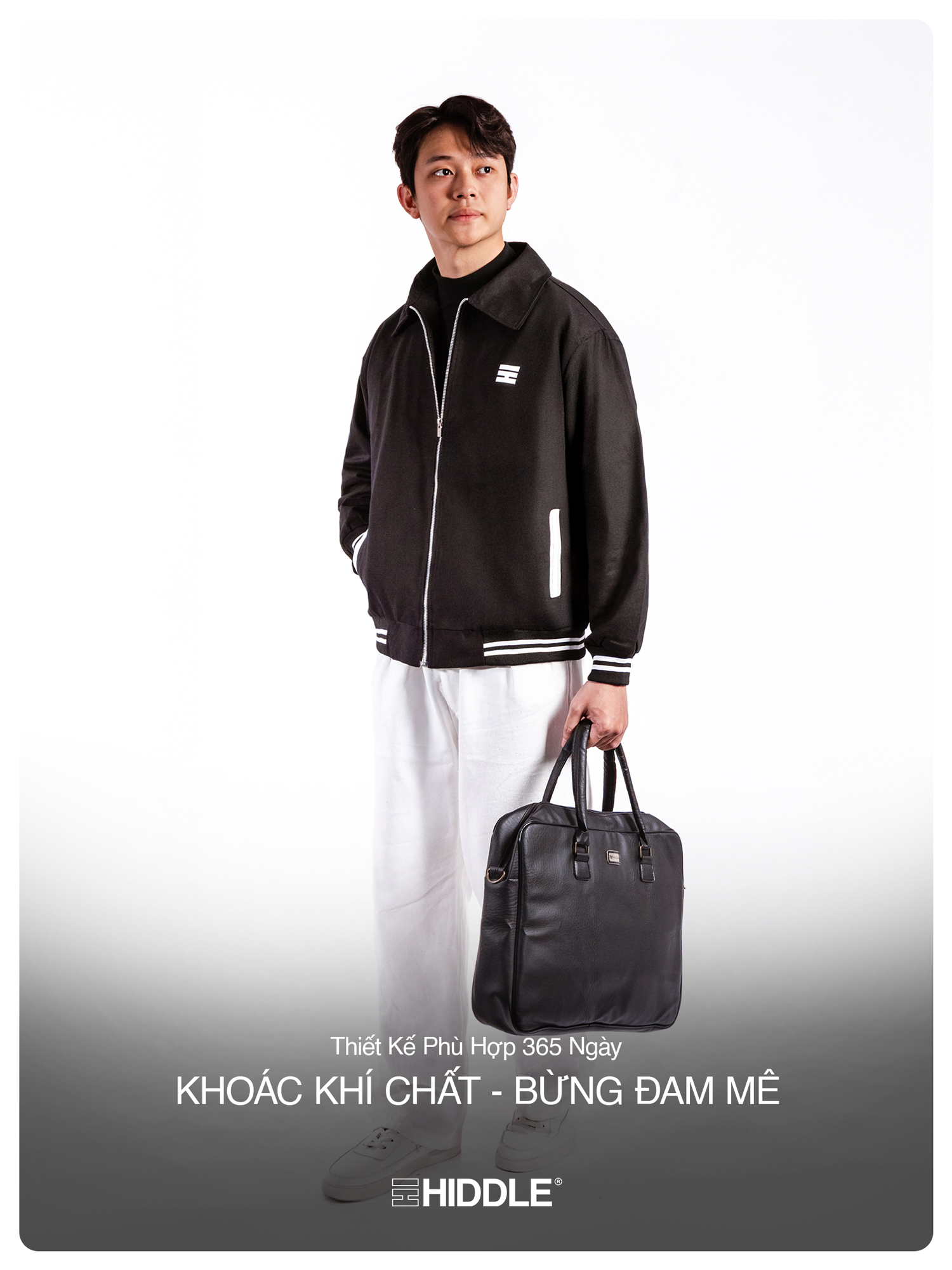 H05-AK5 Áo Khoác Nam Bomber Varsity cổ bẻ