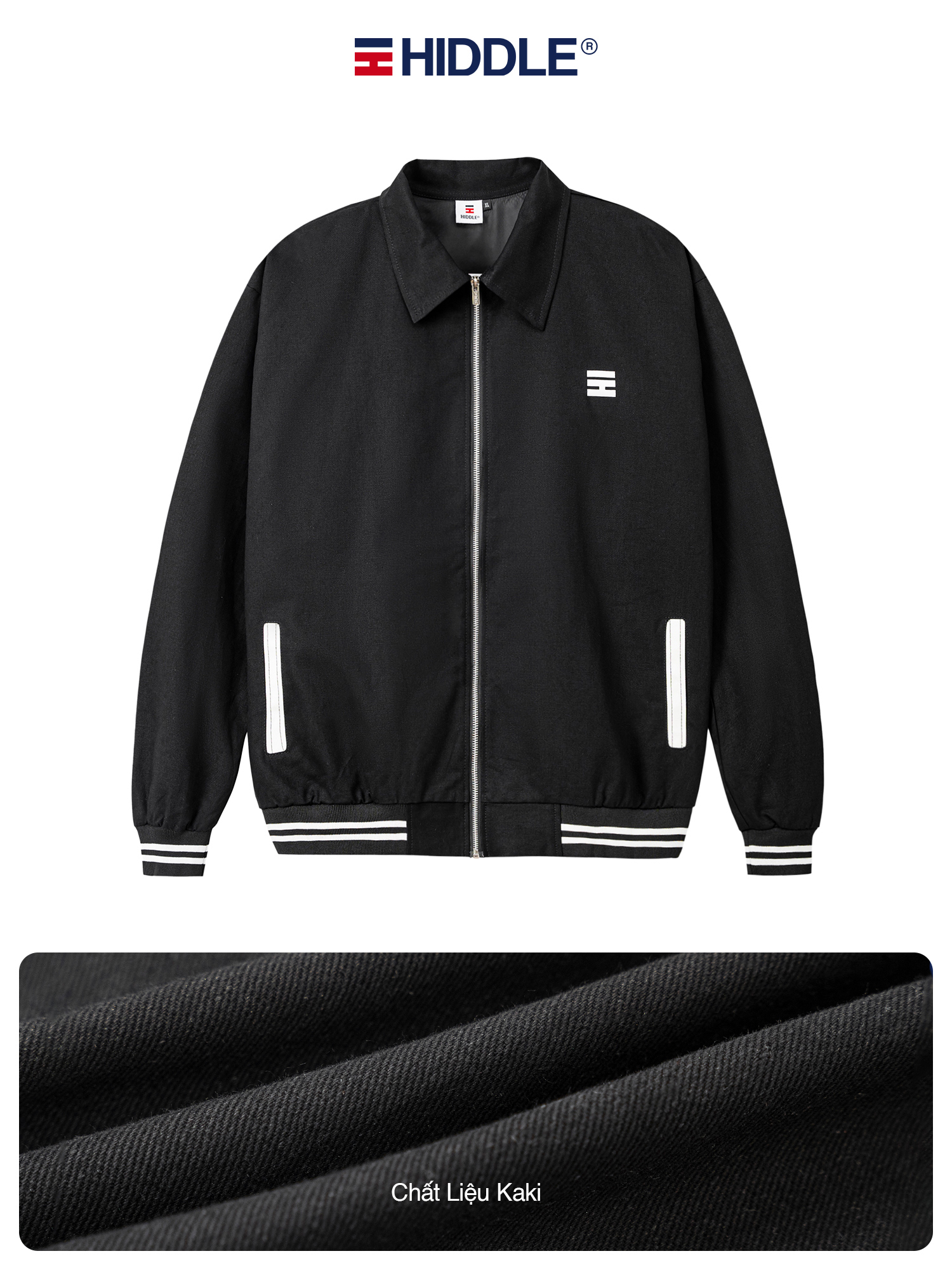 H05-AK5 Áo Khoác Nam Bomber Varsity cổ bẻ