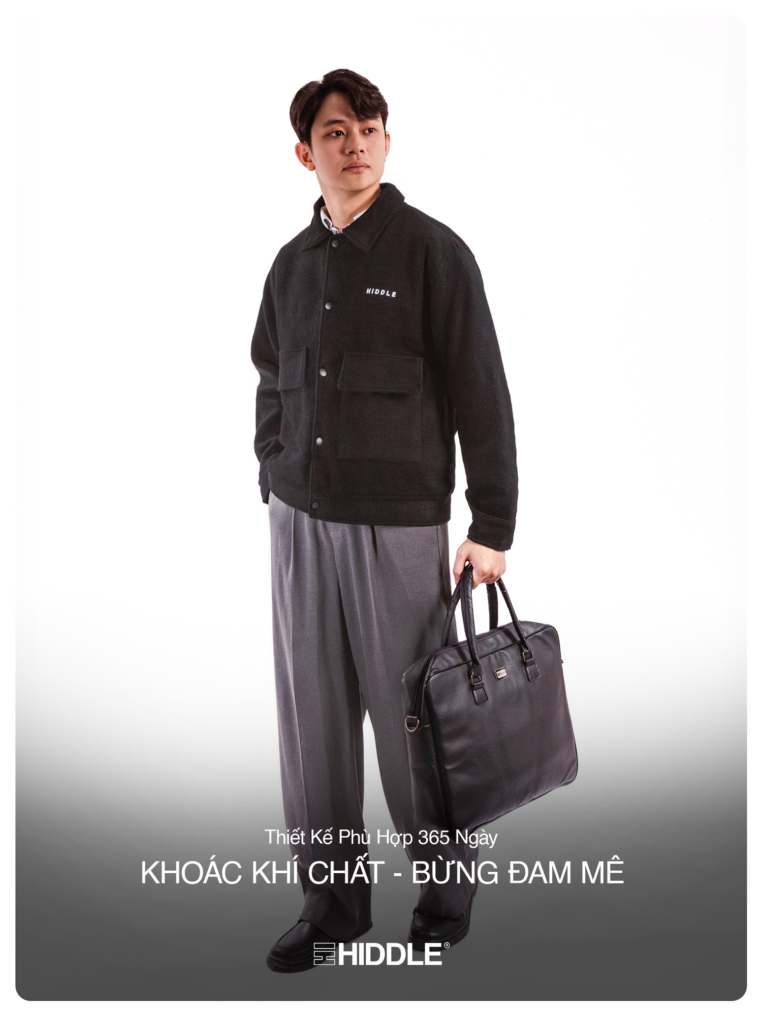 áo khoác nỉ dạ túi hộp Hiddle