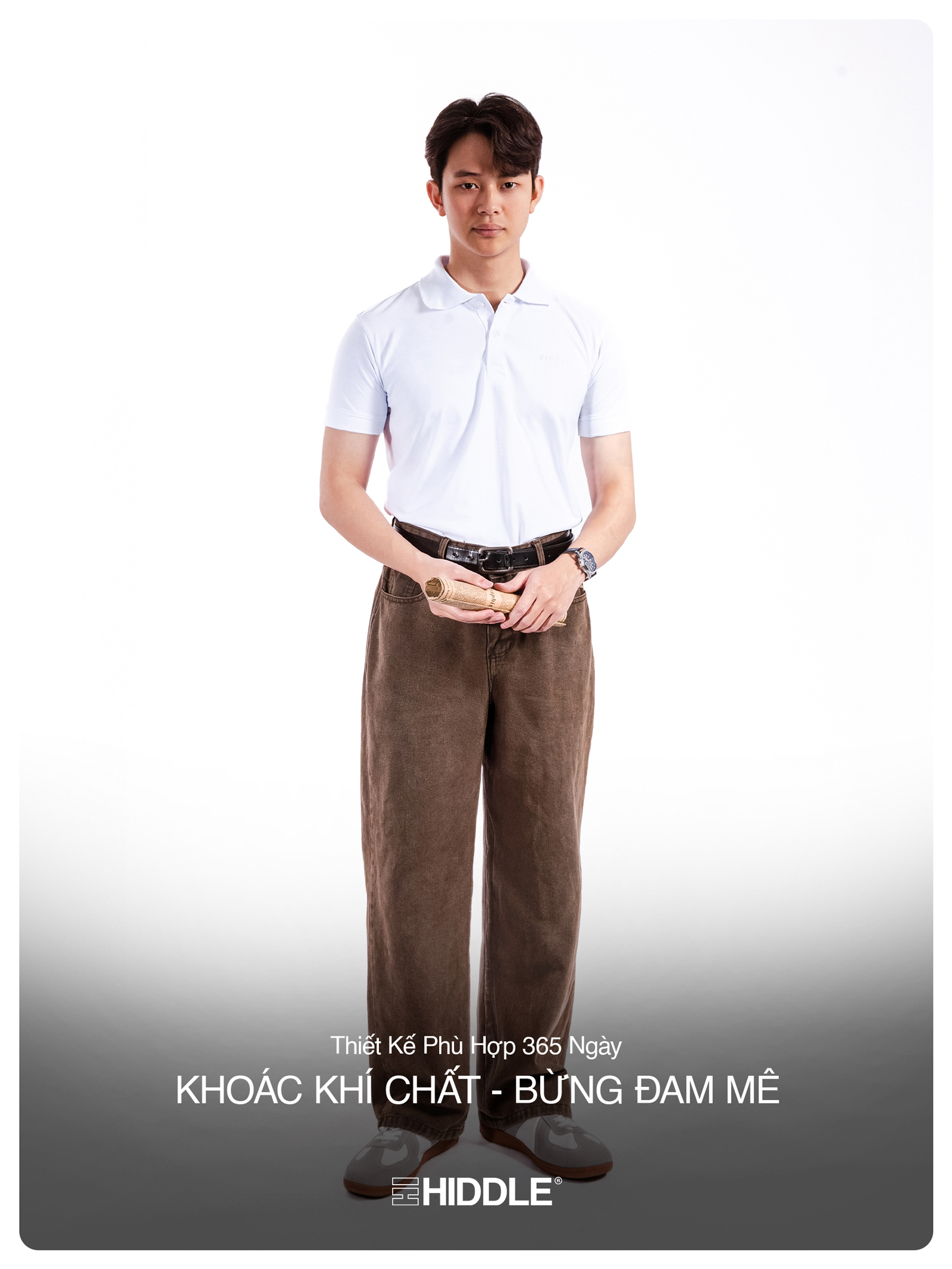 Áo polo nam cao cấp màu trắng Hiddle