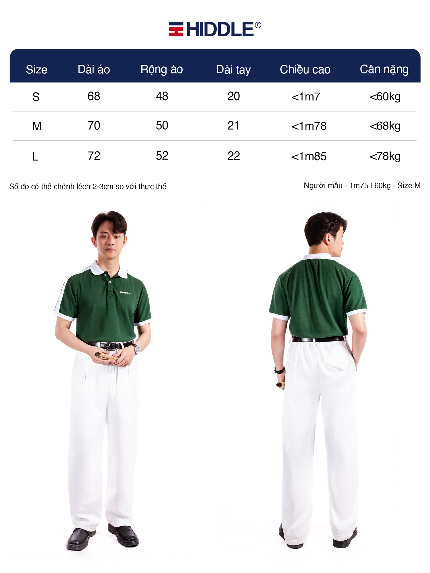 Áo polo nam phối màu Hiddle