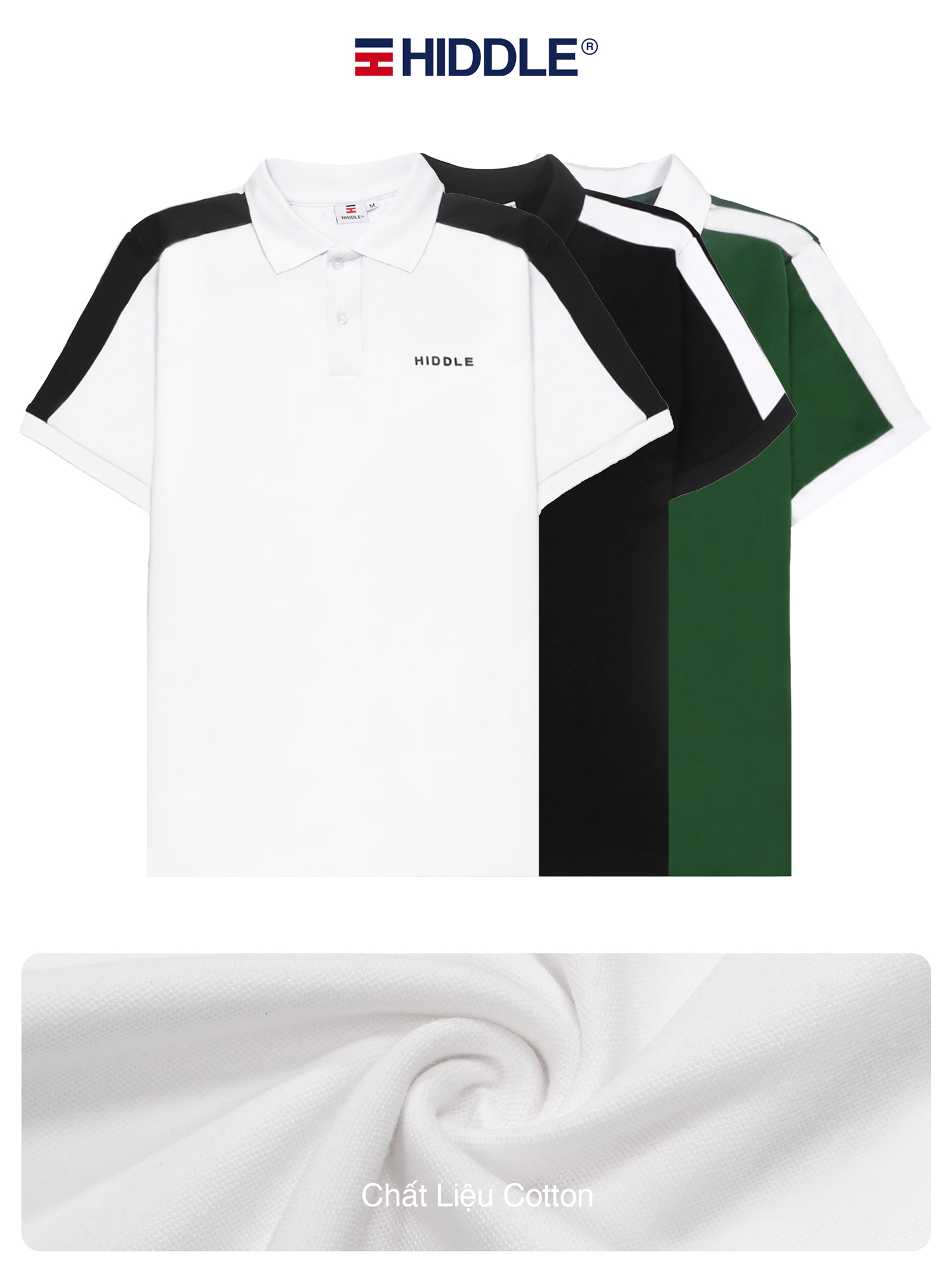 Áo polo nam phối màu Hiddle