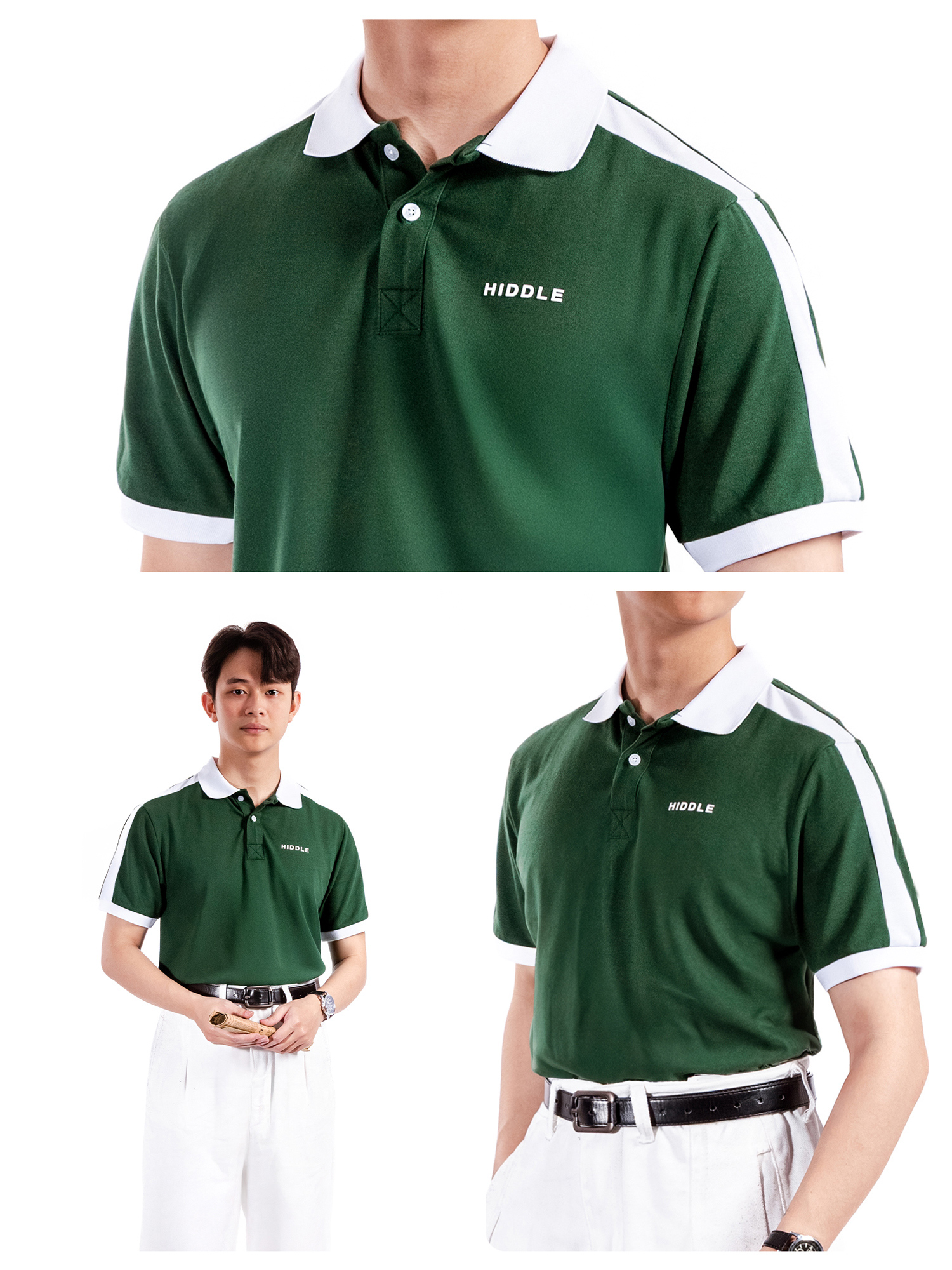 Áo polo nam phối màu Hiddle