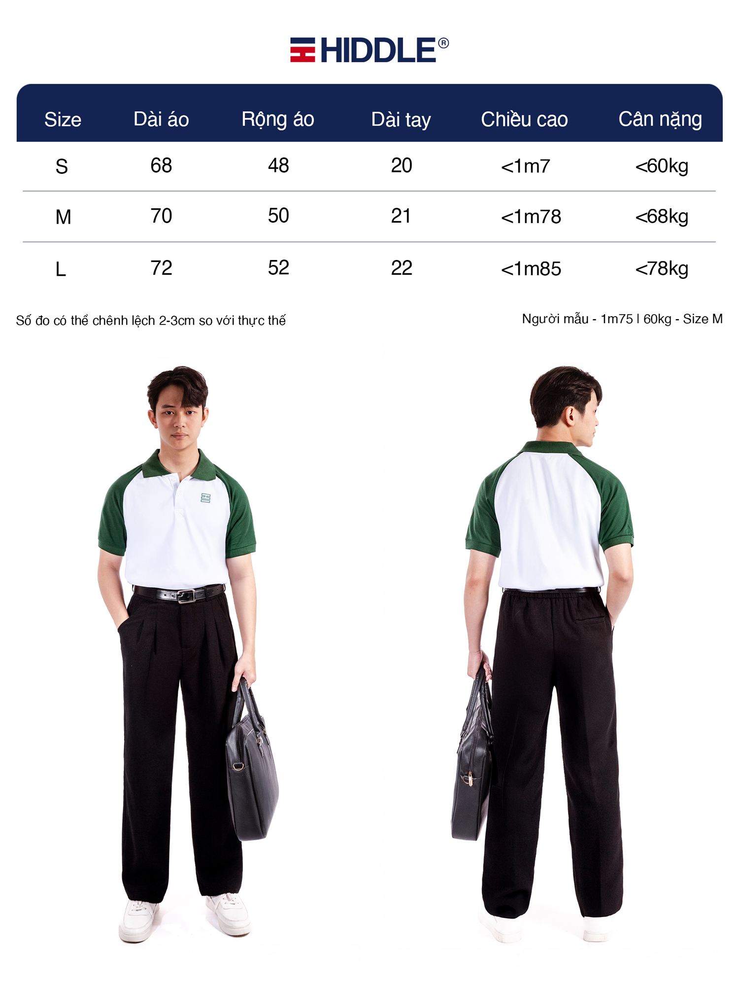 Áo polo nam phối màu Raglan Hiddle