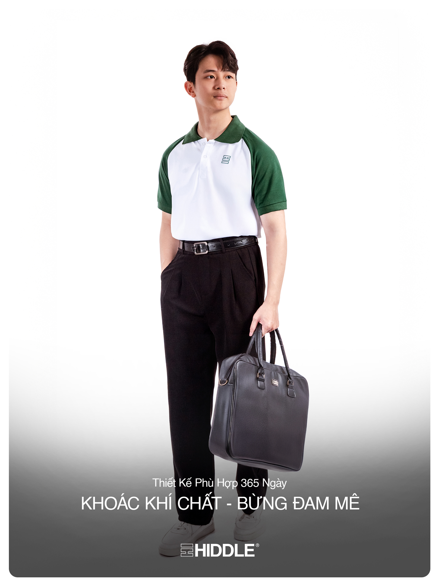 Áo polo nam phối màu Raglan Hiddle