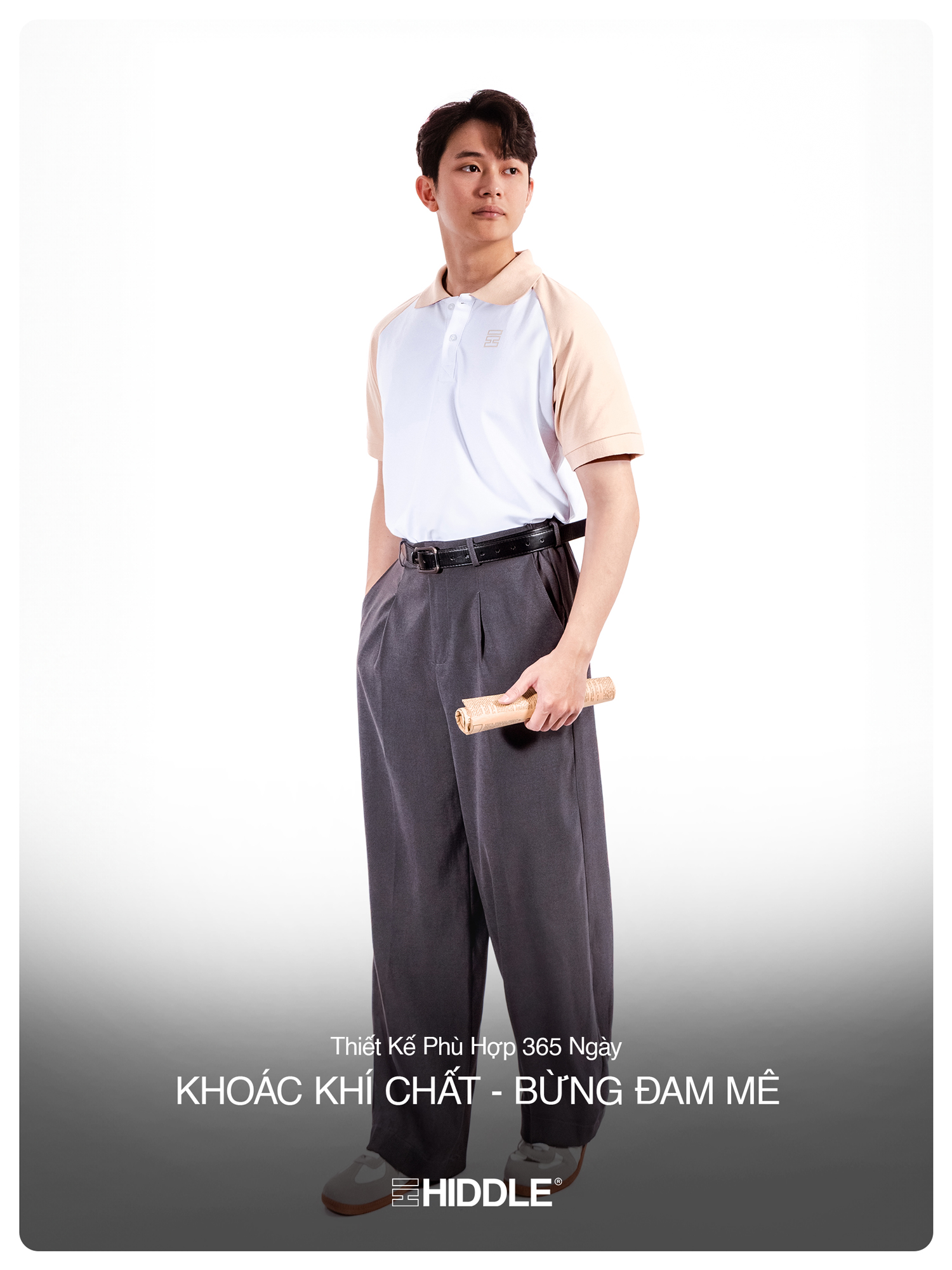 Áo polo nam phối màu Raglan Hiddle