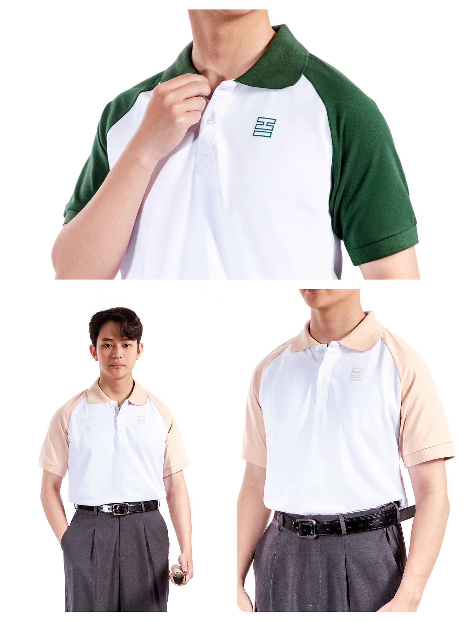 Áo polo nam phối màu Raglan Hiddle